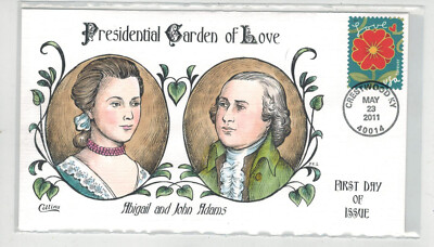 COLLINS HANDPAINTED 2011 LOVE PLANTS SERIES PRESIDENT JOHN ADAMS & ABIGAIL