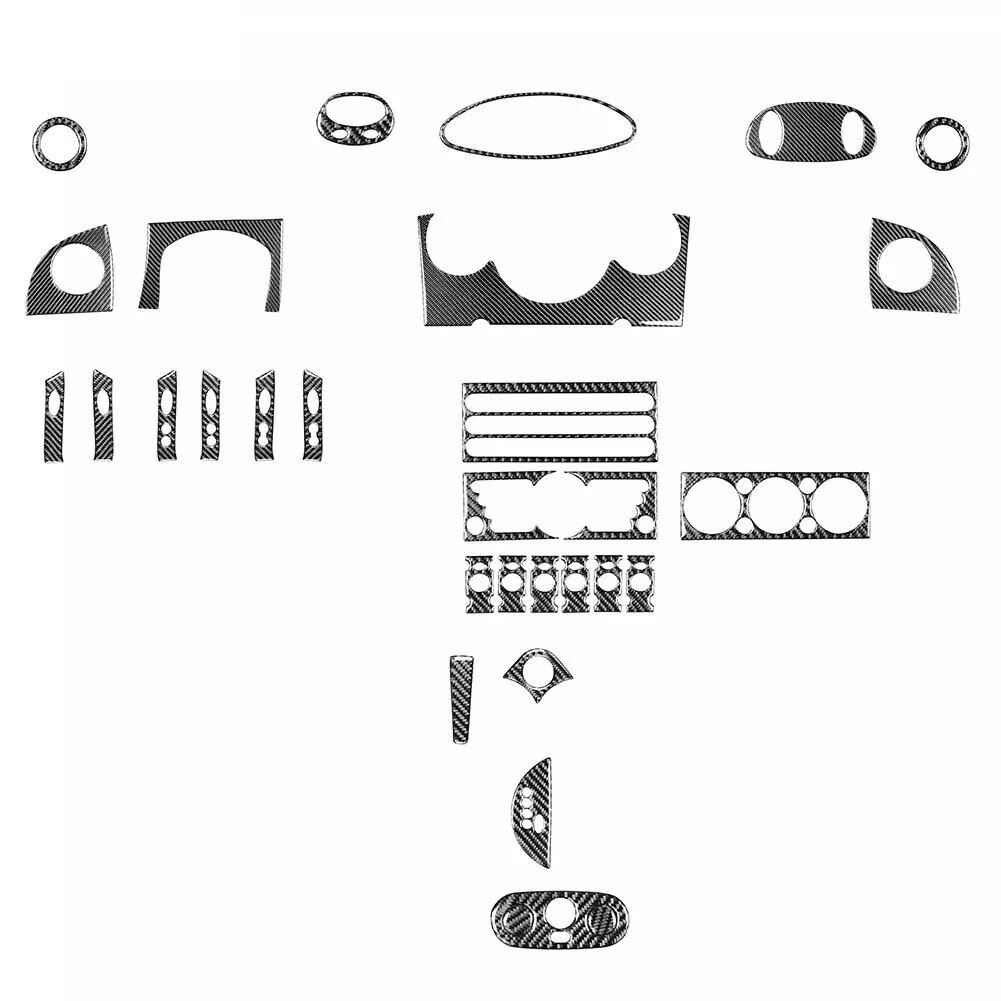 30Pcs Whole Interior Trim Real Carbon Fiber Set For Mini Cooper R50 R53 2000-04