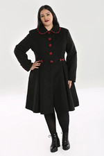 Tiddlywinks Coat Hell Bunny Black Red Tartan Bows 18 20 22 2xl-4xl Collar 50s