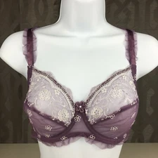 ALEGRO Sheer with Lace Underwire Sexy Lingerie Bra - Violet 9003 - 30-40 NWT