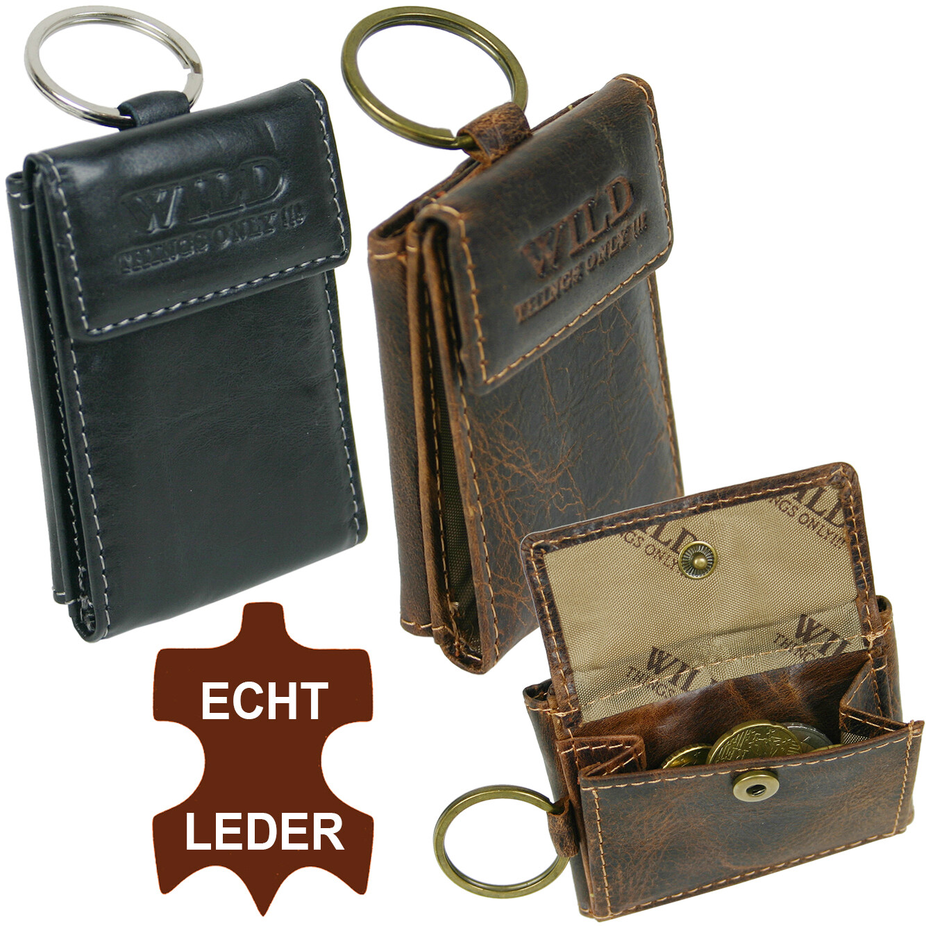 Mini Geldbörse Schlüsseltasche Schlüsselring Geldscheinfach Münzfach günstig !!!