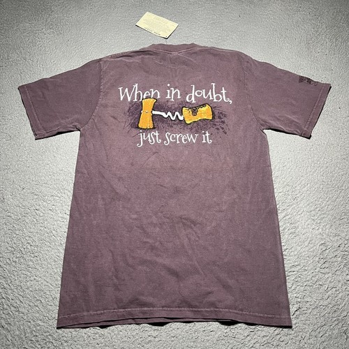 Crazy Shirts T Shirt Mens Small Wine Dyed Purple Short Sleeve Crewneck Cotton