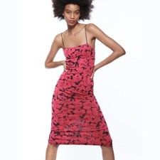 zara jacquard midi dress zara women's pink and black dress size s zara women’s