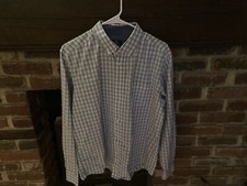 George Classic Fit Men's Size M 38-40 Long Sleeve Plaid Button-Down Shirt