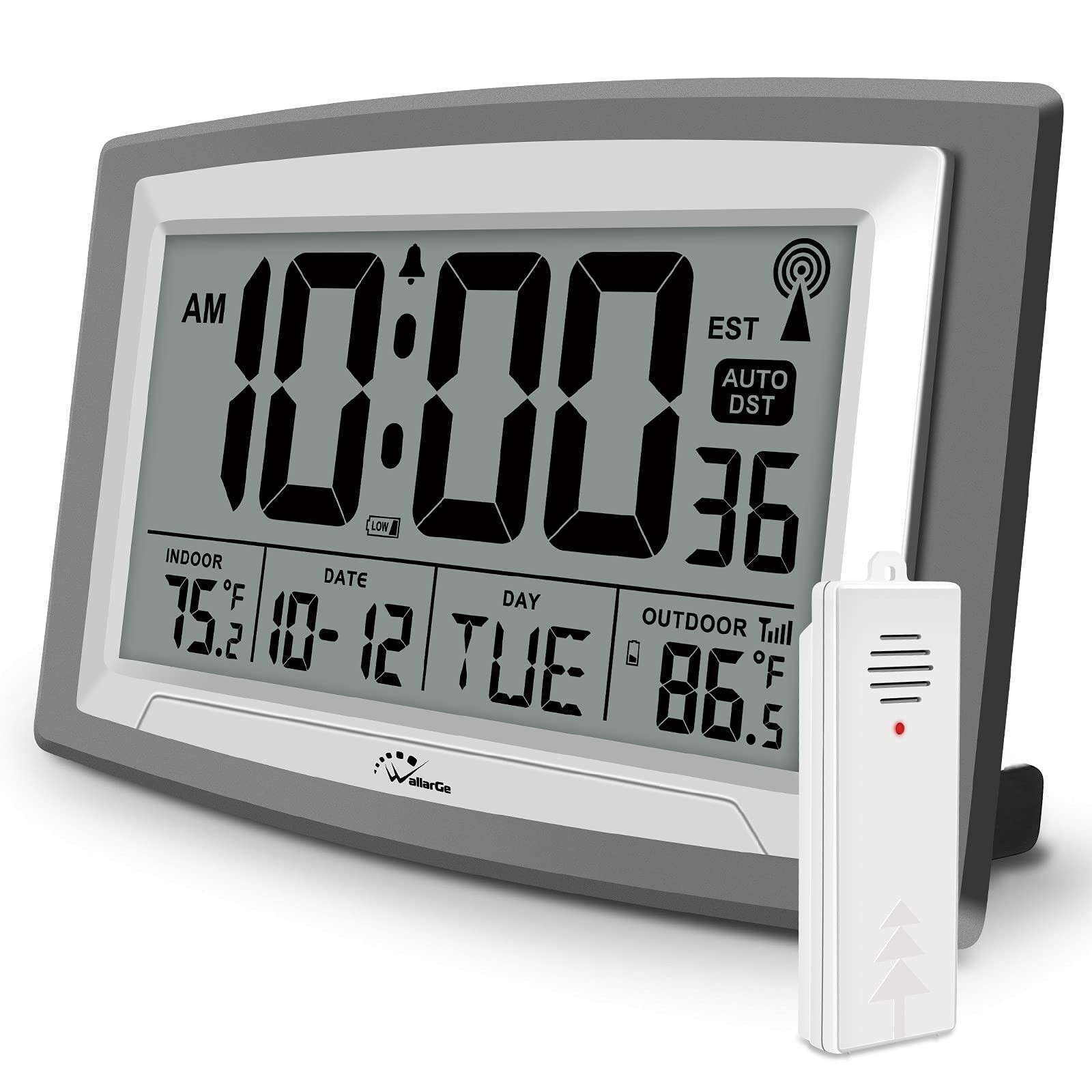 Self-Setting Atomic Clock with Indoor Outdoor Temperature and Alarm-image