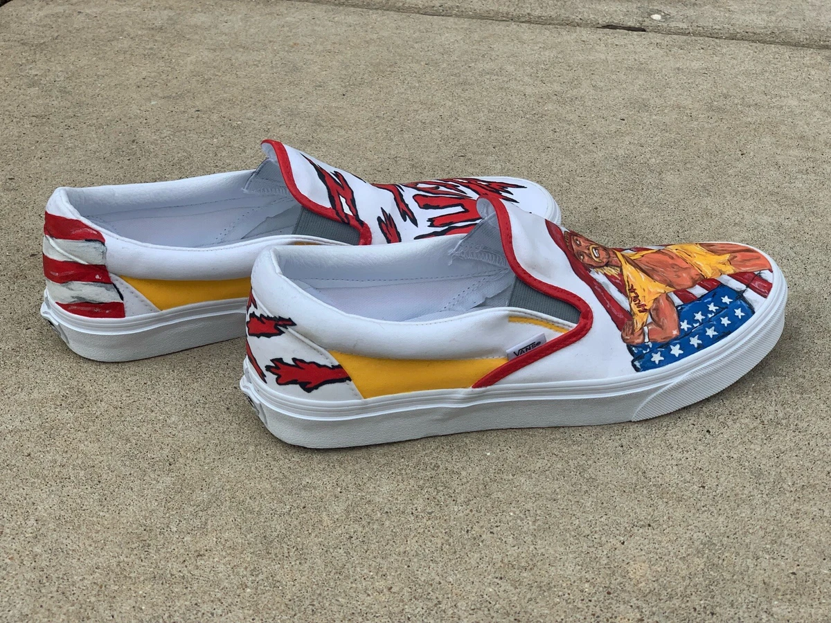 Louis Vuitton Custom Vans Slip-Ons. , Hand painted