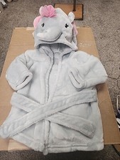 HB Baby Cozy Bath Robe Elephant Gray 0-9 Months