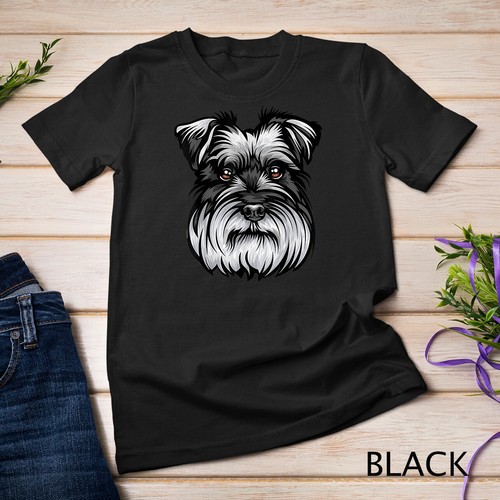Cool Schnauzer Dog Face T-Shirt Unisex T-shirt - Picture 15 of 15