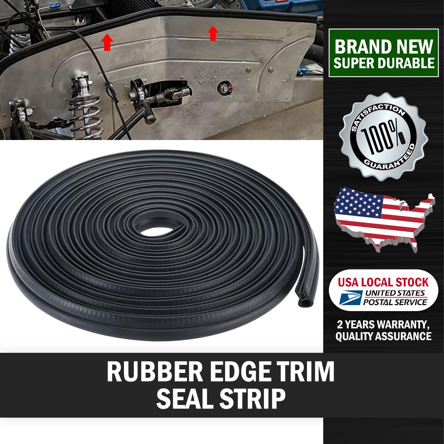 26FT U-Shape Car Rubber Seal Weather Strip Edge Moulding for Jeep GMC Trucks
