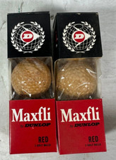 6 NOS Vintage Maxfli Dunlop Red Golf Balls in the Sleeve