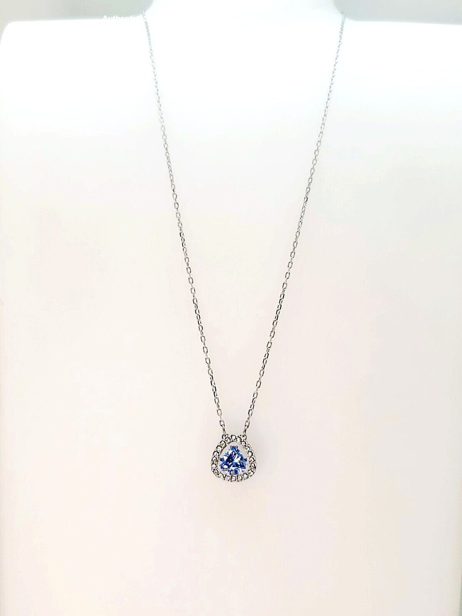 ネックレス・ペンダント Swarovski Rhodium-Plated Necklace With Icy Blue Swarovski Rhodium-Plated Stainless Steel Blue and Clear