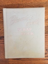 Vintage 40s Baby Scrapbook Book Unused Blessed Event Stork Blue Givens Co.
