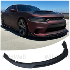 Front Bumper Lip Splitter For 2015-2024 Dodge Charger SRT Matte Black