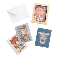 Denik Midnight Mushrooms Flora Greeting Cards with Envelopes 12-Count New