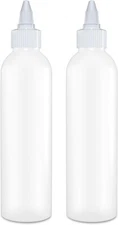 2pk Condiment Squeeze Bottles, 6 OZ Empty Squirt Bottle, Leak Proof (Twist Top)