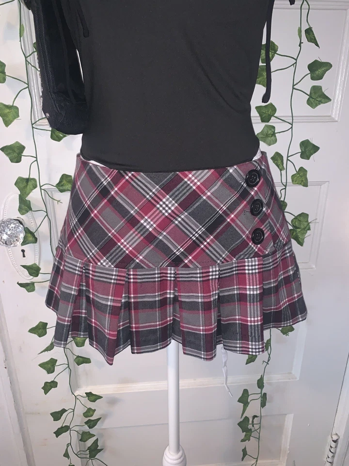 Falda a Cuadros Púrpura Charlotte Russe Gótica De Colección Rara Para Mujer Talla Mediana Foto 3 de 4