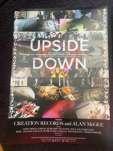UPSIDE DOWN The Creation Records Story JAPAN mini-poster Alan McGee OASIS Ride - Picture 2 of 3