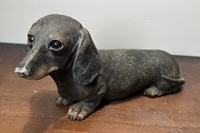 Vtg Sandicast 1983 Sandra Brue - Dachshund, Black - Realistic Dog Figurine