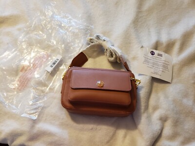 Joy Clean & Chic Saffiano Leather Crossbody Camera Bag W/Card Case  Brown  NWOT 