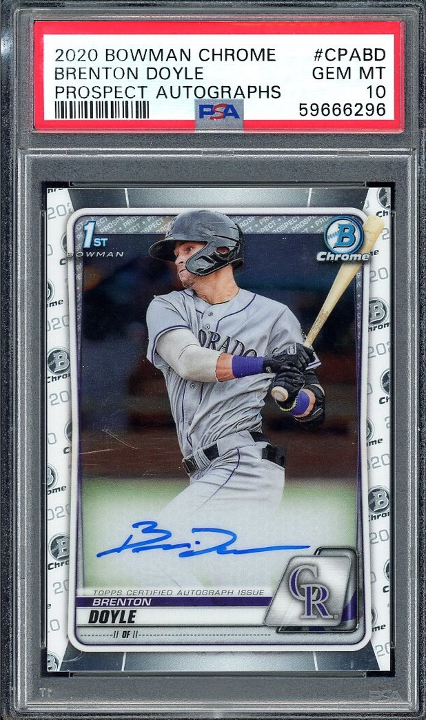 2020 Bowman 1st Chrome Brenton Doyle AUTO #CPABD PSA 10