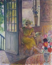 Nono in a Yellow Dress Henri Lebasque 1910 French Post-Impressionist Art Print
