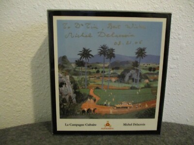MONTECRISTO SIGNED CIGAR BOX ''MICHEL DELACROIX'' WOOD 2006 LA CAMPAGNE CUBAIRE