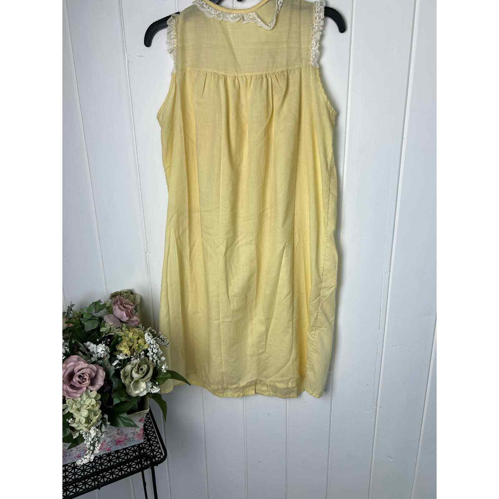 1950s Yellow Nightgown with Tie Back Waist