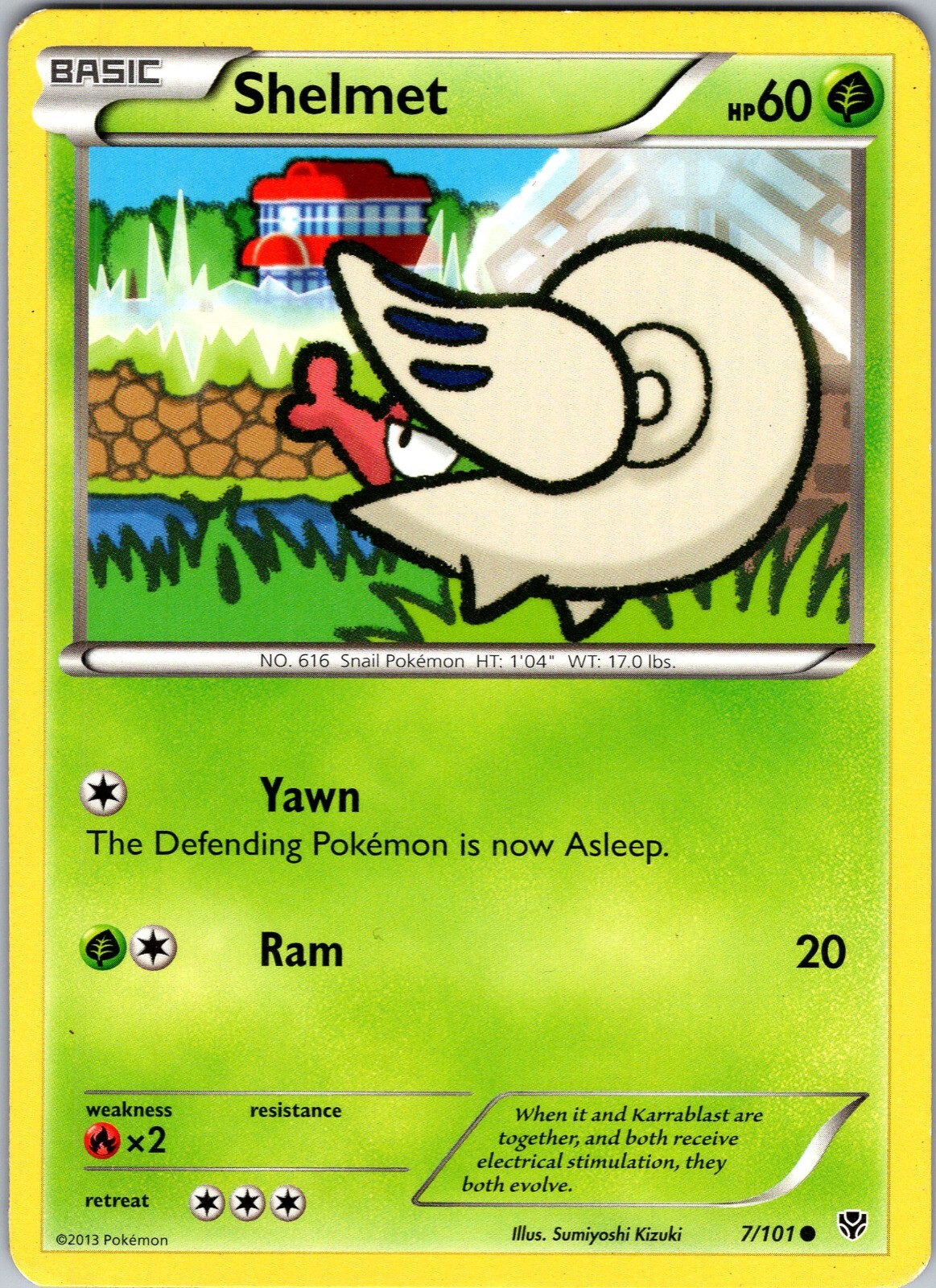 Pokemon TCG Shelmet Black & White Plasma Blast 7/101 Regular Common Card LP-NM