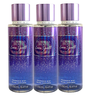 3 VICTORIA'S SECRET FRAGRANCE MIST LOVE SPELL CANDIED 8.4 FL OZ