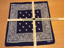 VTG Fast Color Blue Paisley Bandana Western Cowboy All Cotton RN 13960 USA