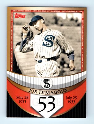 2007 Topps #JDSF53 Joe DiMaggio Joe DiMaggio: The Streak Before the Streak