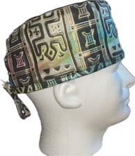 Batik Ancient Writing Scrub Hat Chemo Cap