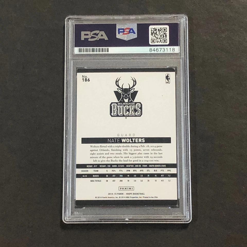 2014-15 Panini NBA Hoops #186 Nate Wolters Signed Card AUTO 10 PSA/DNA Slabbed R - Image 2 of 2