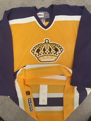 Authentic CCM Los Angeles Kings Vintage Hockey LA Kings Yellow Retro 52  Blank