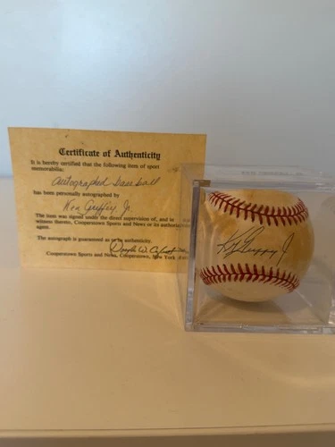 Ken Griffey Jr Signed Baseball Cooperstown Sports COA AL Bobby Brown Ball