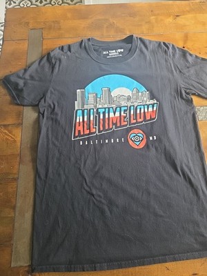 Vtg 2015 All Time Low Baltimore MD Skyline Band T Shirt Hometown Merch 20x28 Med