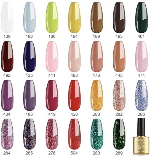 Lavender Violets Gel-Nail-Polish Kit of 27 Colors with Glossy Top Coat Matte Top - Picture 3 of 5