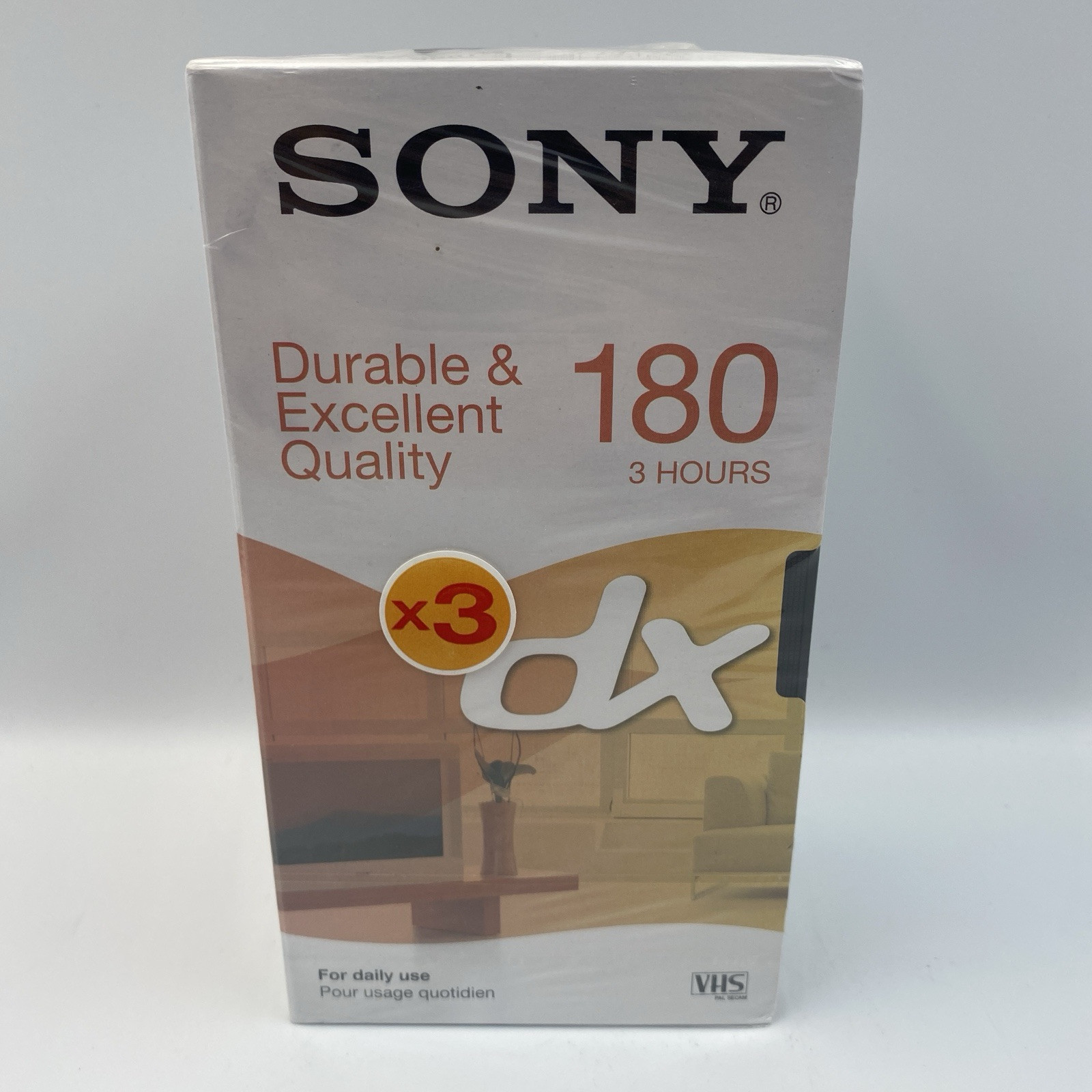 SONY DX 180 Minute 3 Hour Blank Video Tapes VHS Vintage France E-180DXH : Sealed