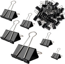 300 Pack Binder Clips Paper Clamps Assorted Sizes Black , Jumbo, Large, Medium,