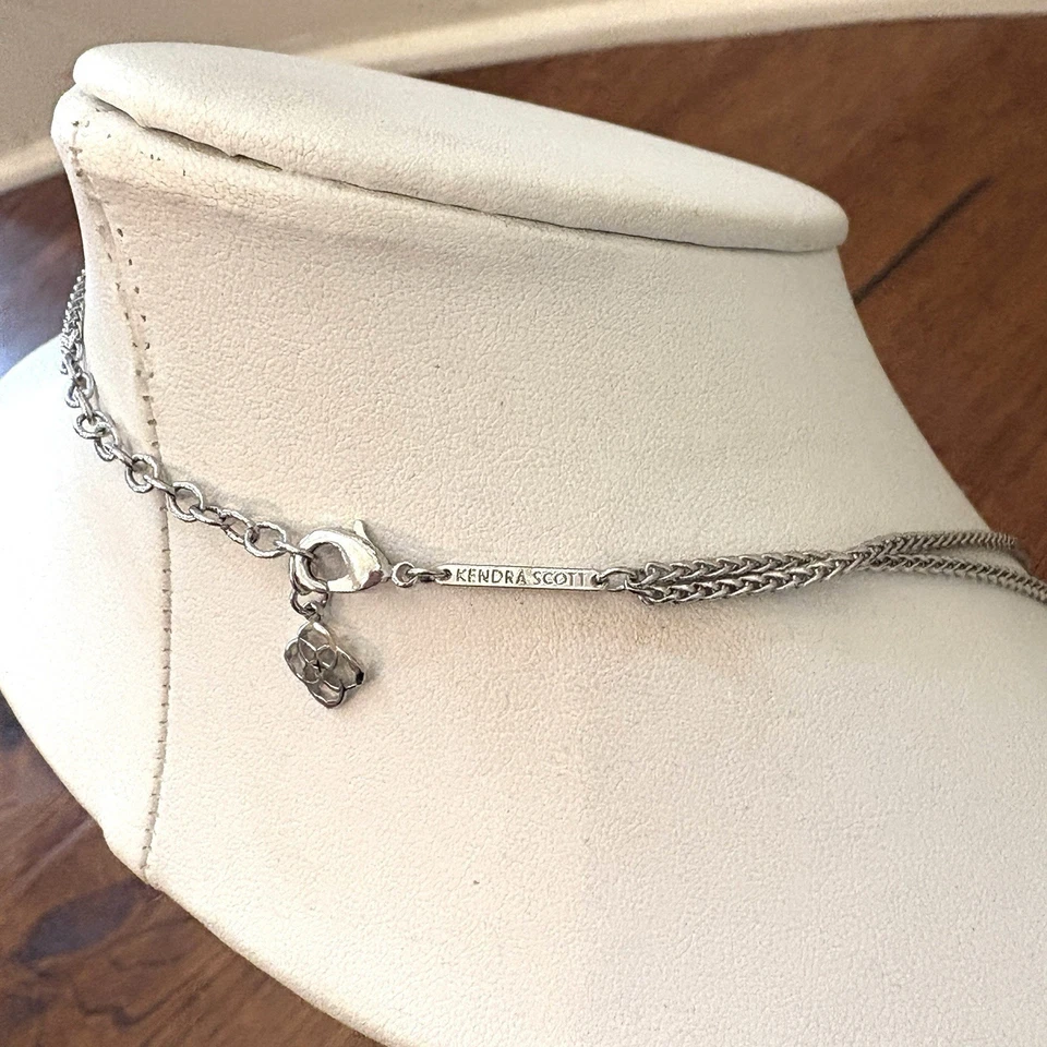 Kendra Scott Monique Lariat Collar Borla Capas Plata Negro Perla Cuentas Foto 4 de 4