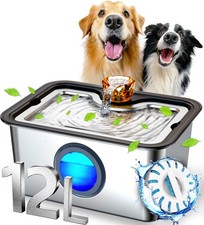 Large Dog Water Fountain SS304,12L Ultra-Purification Pet Drinking Dispenser ...