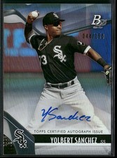 2021 Bowman Platinum Yolbert Sanchez Auto #TOP-46 Top Prospects Autographs Blue