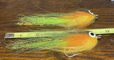 2 Pk. 5 1/2  Inch Pike Flies Peacock Bass Flies Stripers