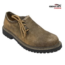 Men's Brown Bavarian Shoes German Leather Boots Traditional Oktoberfest Outfit