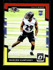 Marlon Humphrey RC: 2017 Donruss Optic Red & Yellow Parallel Rookie Card #128. rookie card picture