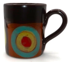 Vietri Italy FUSIONE Circles Painted Ceramic Mug, 4 1/8"