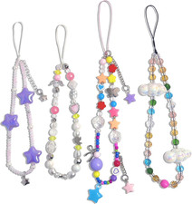 Phone Charms Cute Beaded Phone Lanyard Wrist Strap Aesthetic CellPhone Keychain