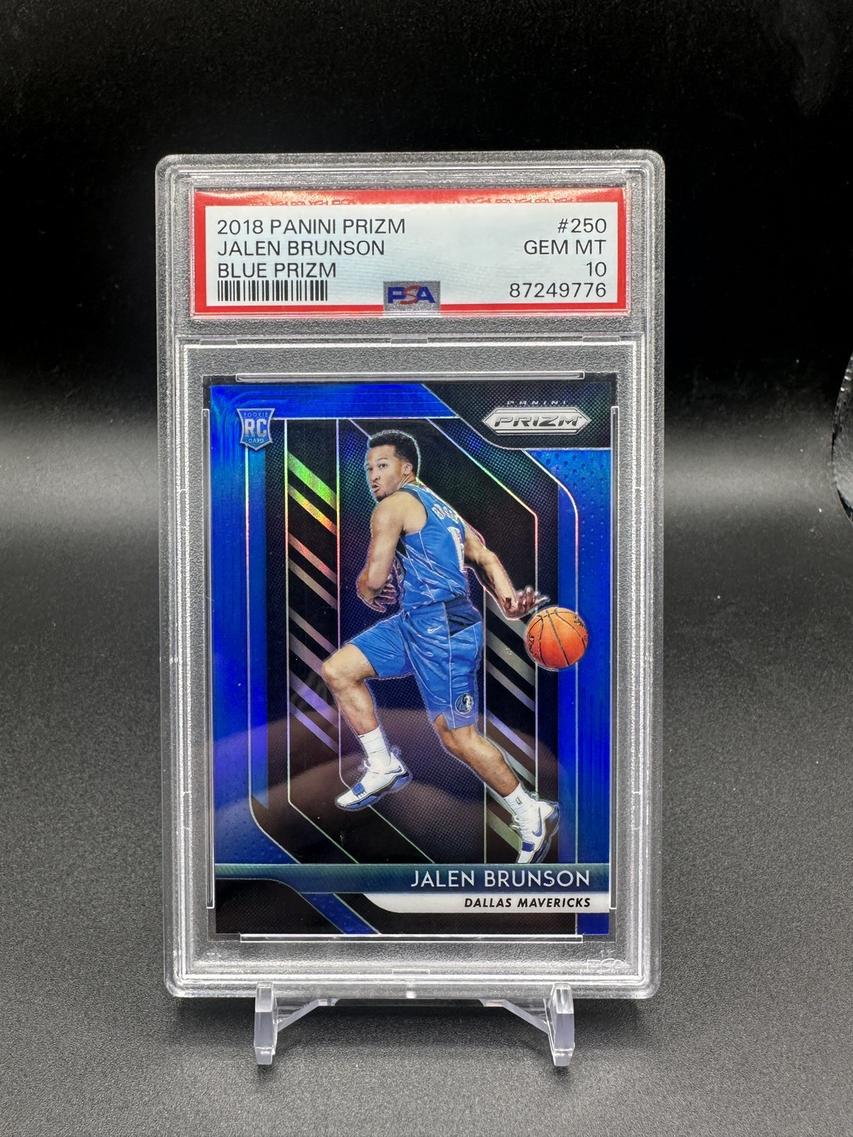 2018 Panini Prizm Jalen Brunson RC Blue Prizm /199 PSA 10 GEM MINT Knicks