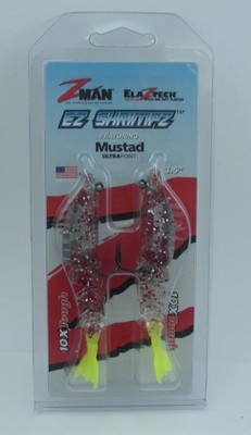 Z-Man Fishing Rigged EZ ShrimpZ 3.5 Lure 2 Pack Shrimp Imitation Pre-Rigged with a 2/0 Hook, Laguna Shrimp