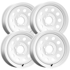 Set Of 4 Allied 27 Trailer Mod 12x4 4x4 0mm White Wheels Rims